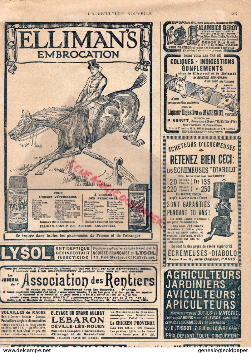 PARIS-REVUE L ' AGRICULTURE NOUVELLE- HORTICULTURE-CHASSE PECHE-UN COLOMBIER 100 000 PIGEONS-LOS ANGELES 1911-