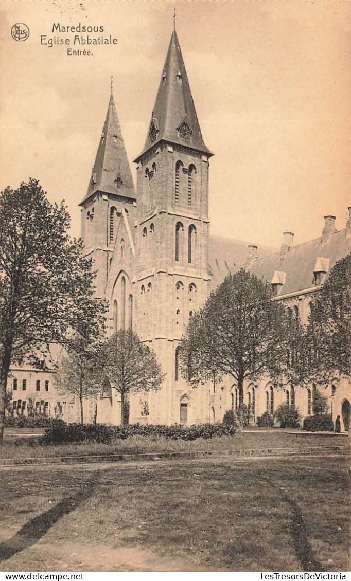 BELGIQUE - Maredsous - Vue Sur L'église Abbatiale - Entrée - Vue Générale - Carte Postale Ancienne - Anhée