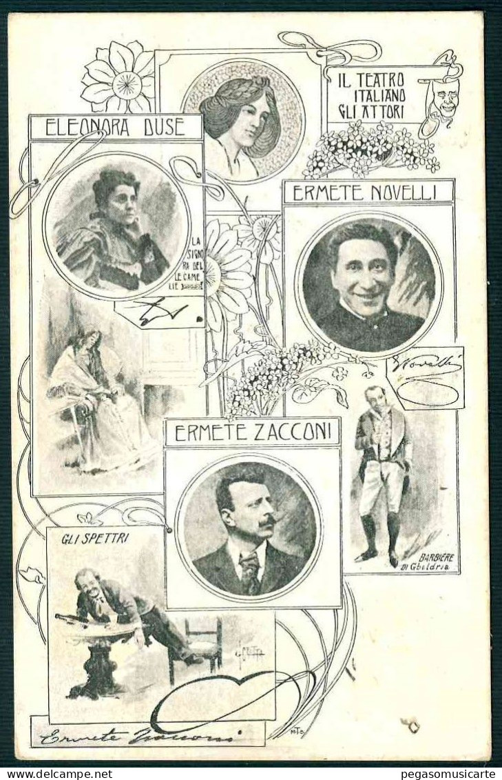 BK020 IL TEATRO ITALIANO GLI ATTORI - ELEONORA DUSE ERMETE NOVELLI ERMETE ZACCONI ILLUSTRATORE FORNARI 1901 - Theatre