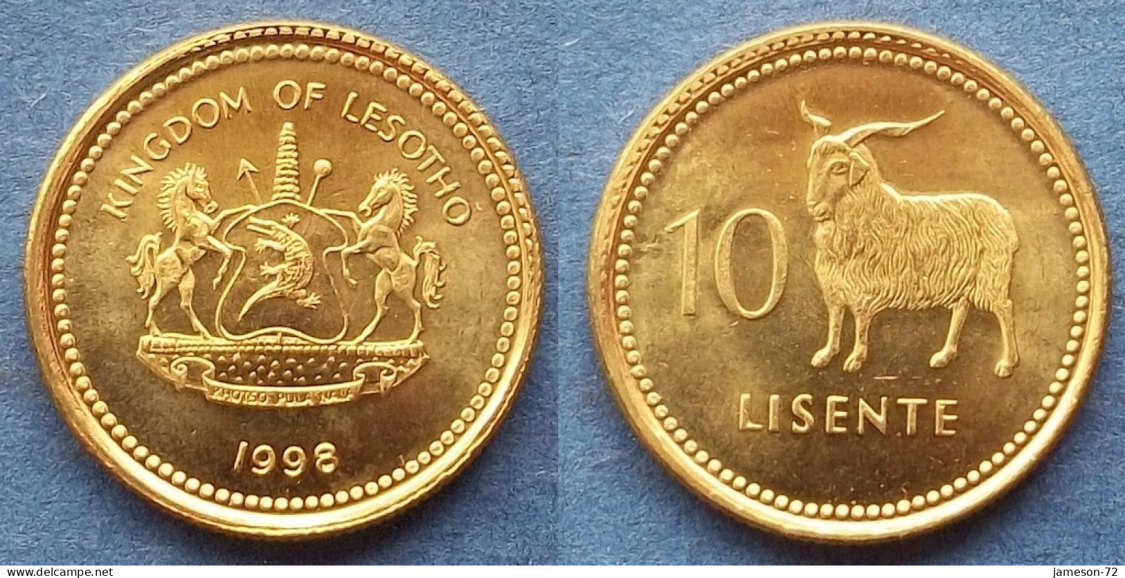 LESOTHO - 10 Lisente 1998 "Angora Goat" KM# 63 Letsie III (1996) - Edelweiss Coins - Lesotho