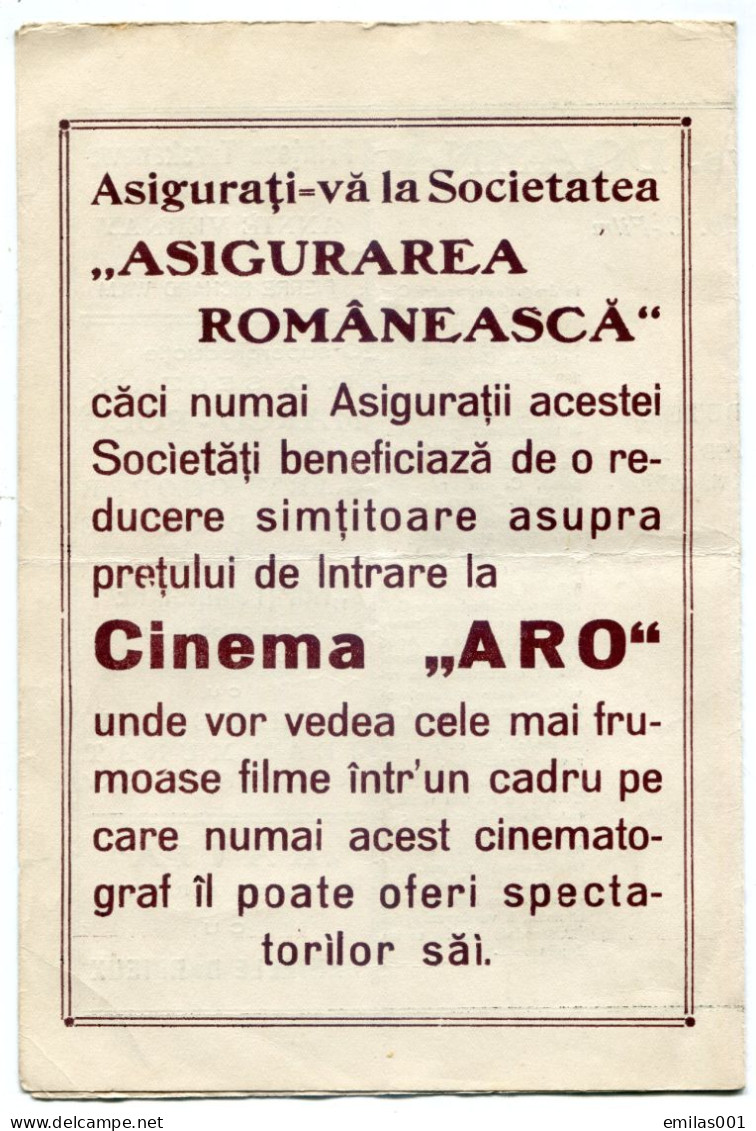 PROGRAMME FILM - Cinèma ARO ( Roumanie ) - Programmi