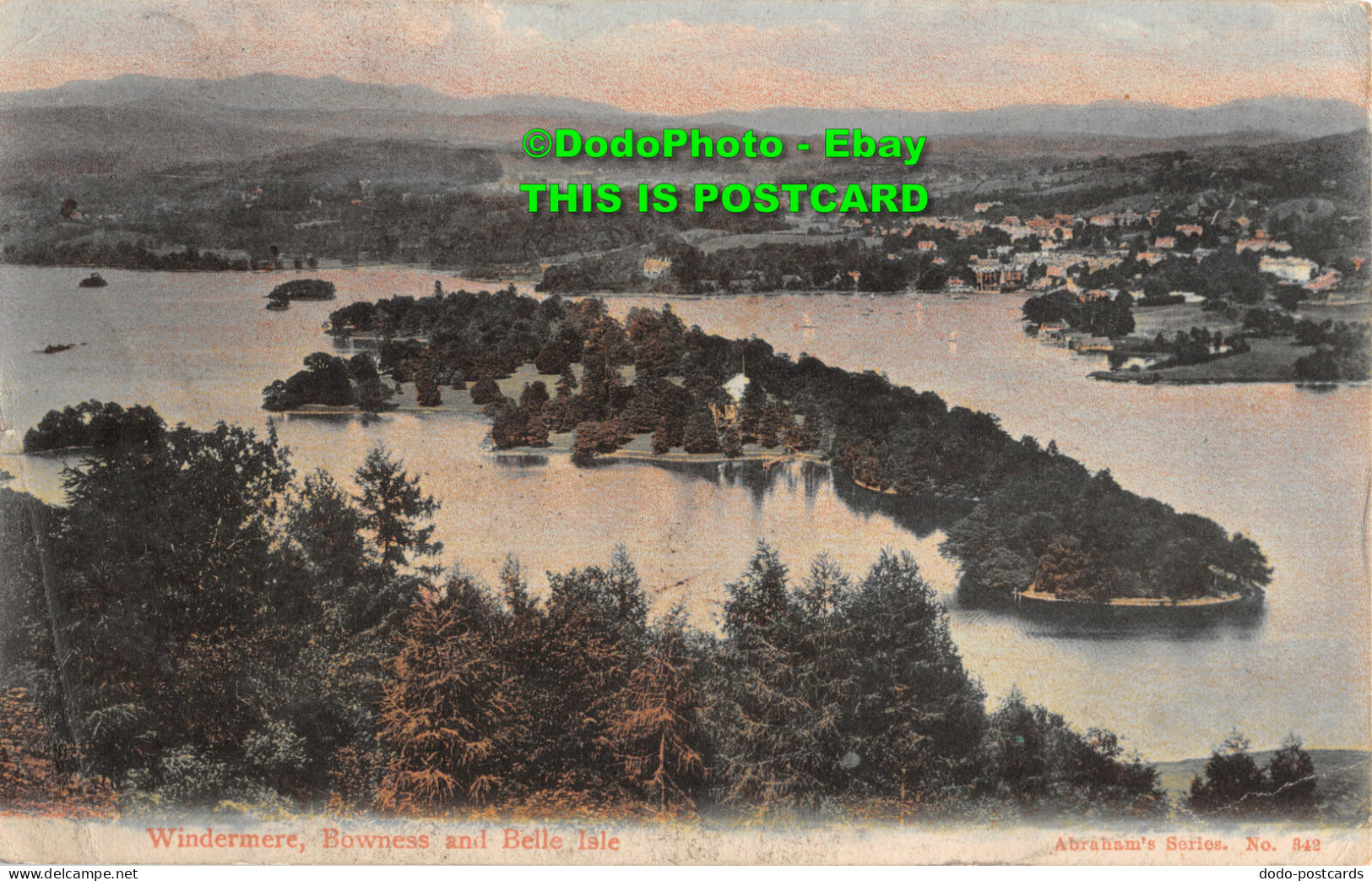 R454879 Windermere. Bowness And Belle Isle. Abrahams Series No. 342. 1906 - Welt