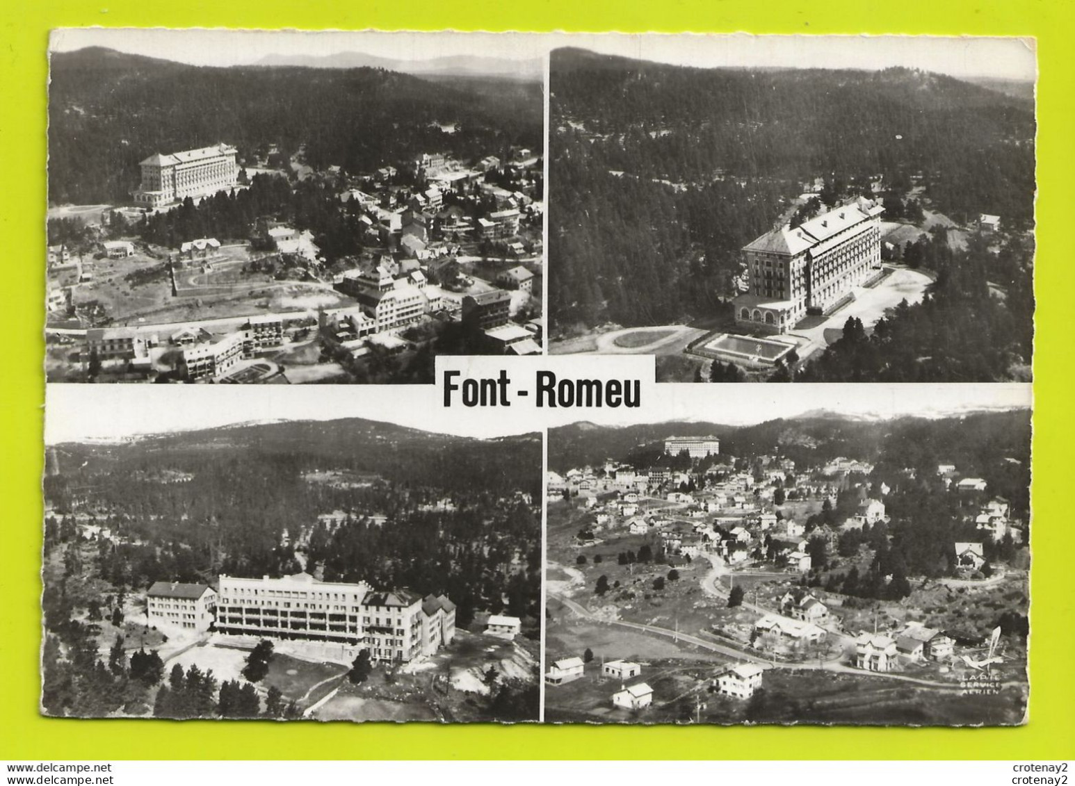 66 En Avion Au Dessus De FONT ROMEU Vers Prades 4 Vues En 1959 Grand Hôtel Sanatorium Piscine Plongeoir - Prades
