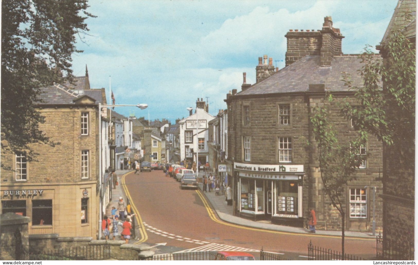 Postcard The Main Street Clitheroe Lancashire [ Shops People & Old Cars ] My Ref B14931 - Other & Unclassified