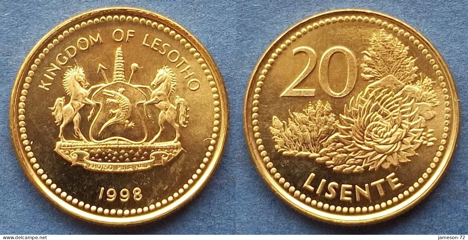 LESOTHO - 20 Lisente 1998 "Flora" KM# 64 Letsie III (1996) - Edelweiss Coins - Lesotho
