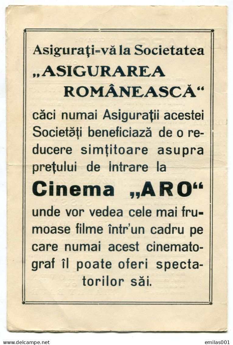 PROGRAMME FILM - Cinèma ARO ( Roumanie ) - Programme