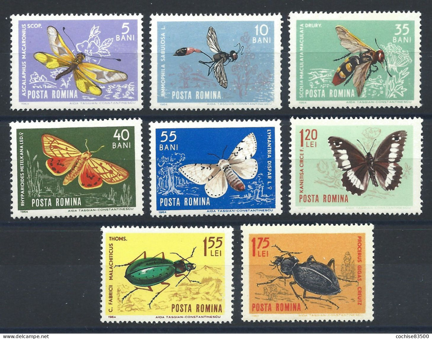 Roumanie N°1968/75** (MNH) 1964 - Insectes Divers - Unused Stamps