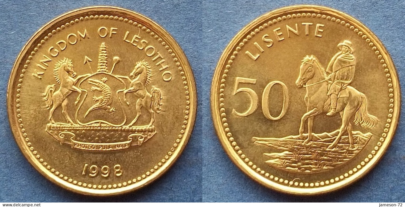 LESOTHO - 50 Lisente 1998 "Equestrian" KM# 65 Letsie III (1996) - Edelweiss Coins - Lesotho