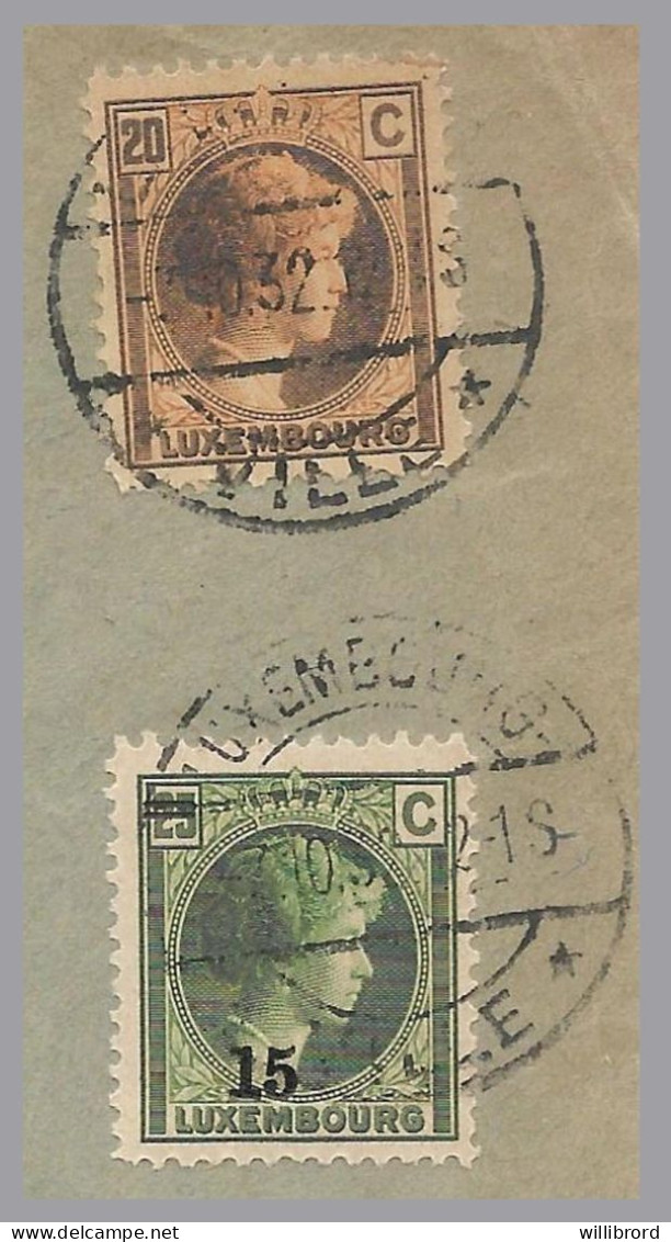 LUXEMBOURG - 1932 Charlotte 2nd 15c/25c & 20c Printed Matter To Denmark - 1926-39 Charlotte De Profil à Droite