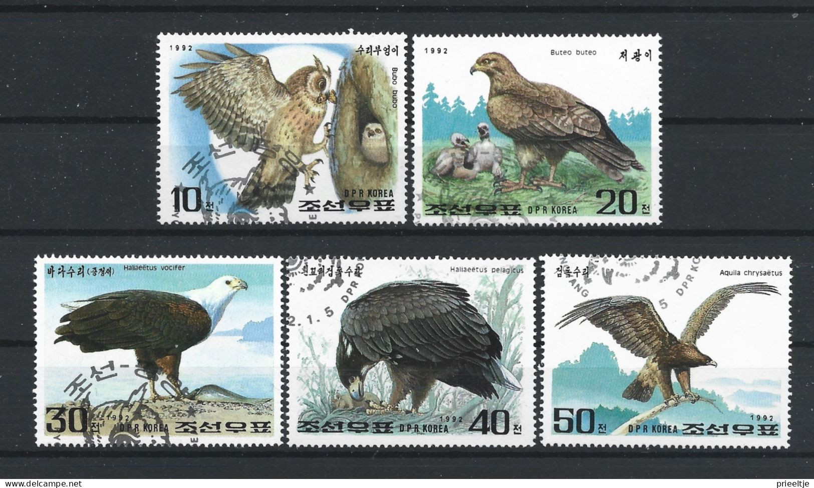 Korea 1992 Bird Of Prey  Y.T. 2265/2269 (0) - Korea (Noord)