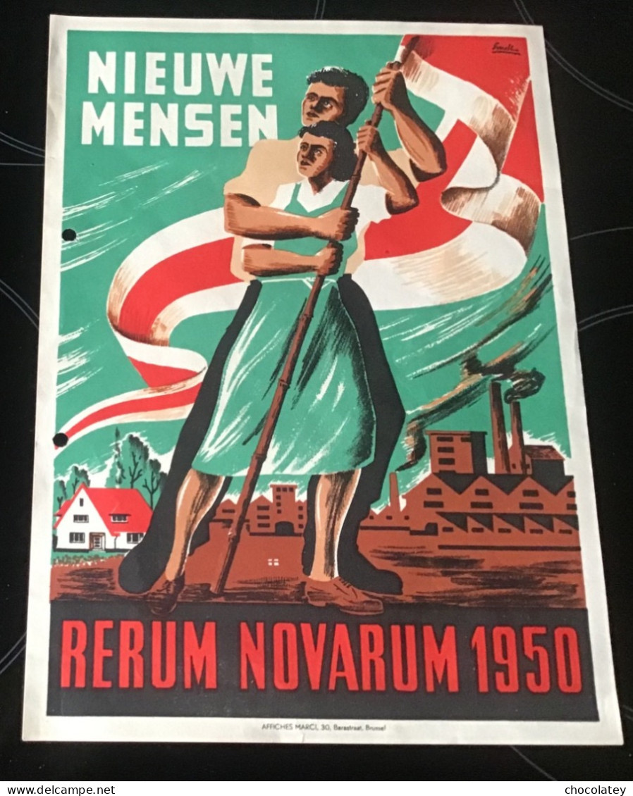 Rerum Novarum Nieuwe Mensen 1950 Marci Bruxelles Affiches Perforatie - Affiches