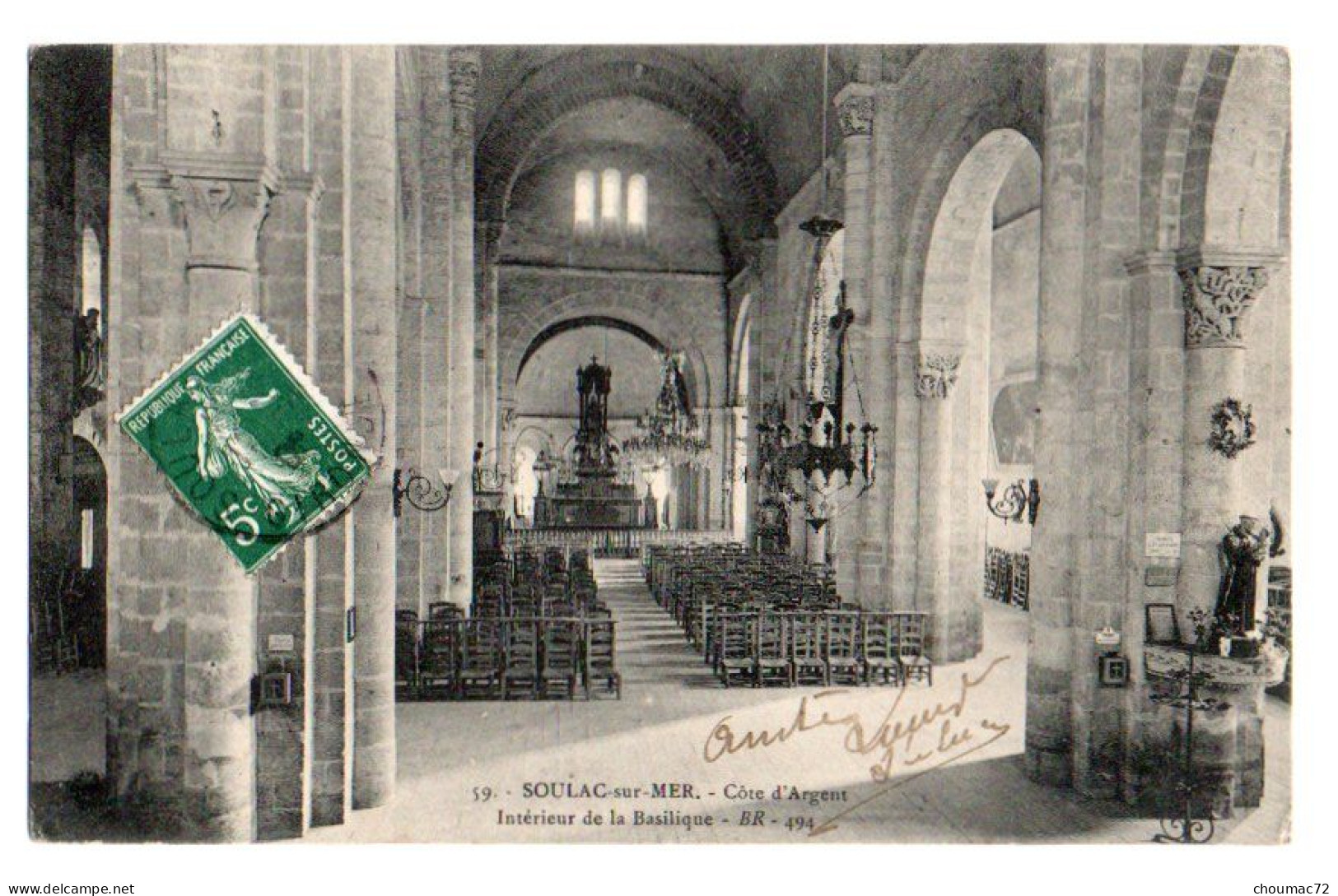 (33) 635, Soulac Sur Mer, BR 494, Intérieur De La Basilique, état !! - Soulac-sur-Mer