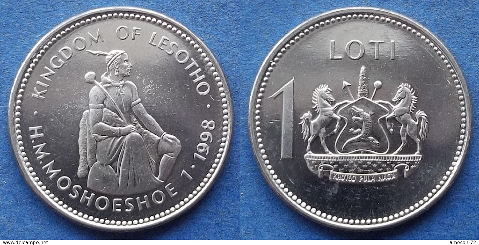 LESOTHO - 1 Loti 1998 "First King Of Lesotho Moshoeshoe I" KM# 66 Letsie III (1996) - Edelweiss Coins - Lesotho