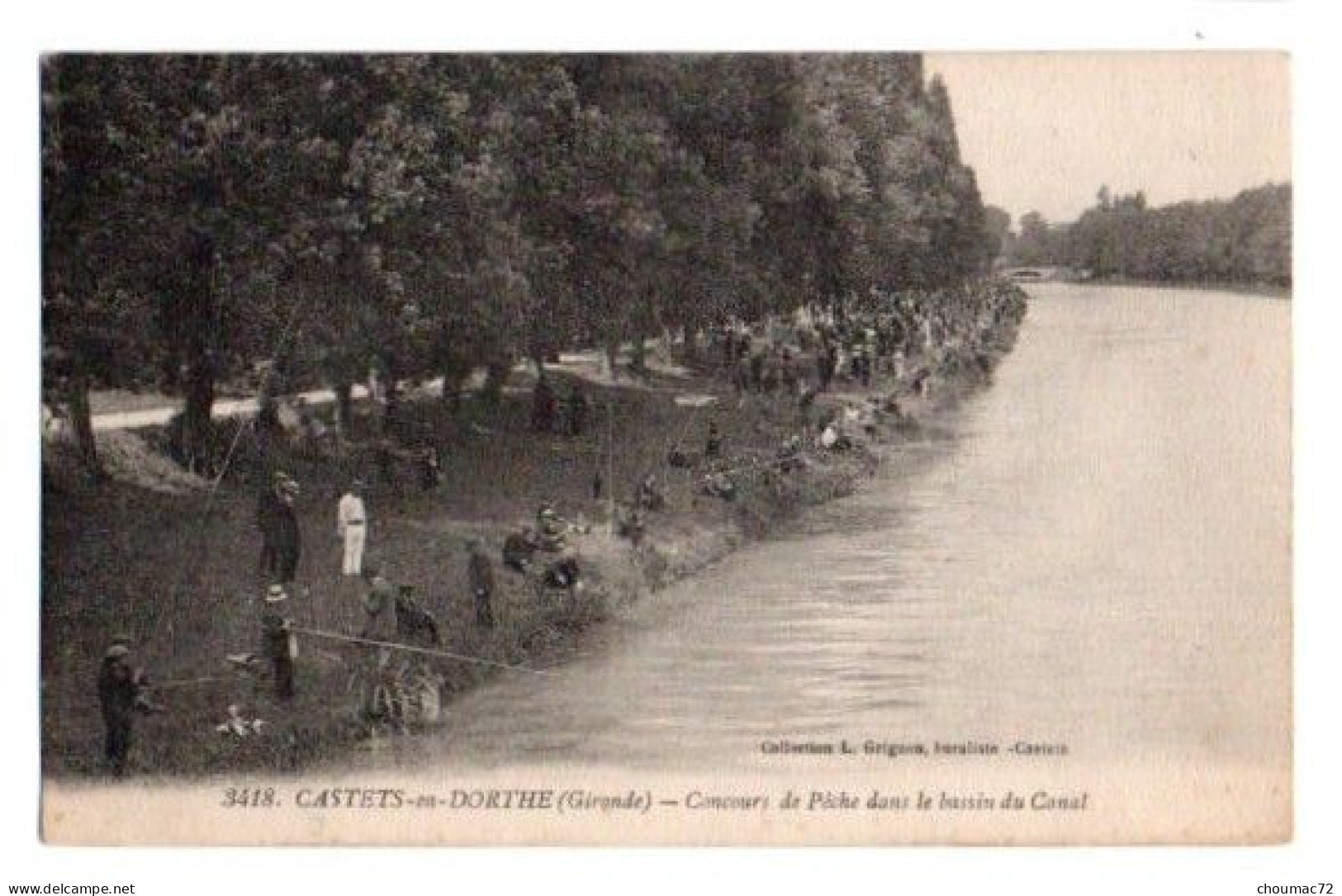 (33) 495, Castets En Dorthe, Collection Grignon 3418, Concours De Pêche Dans Le Bassin Du Canal - Autres & Non Classés