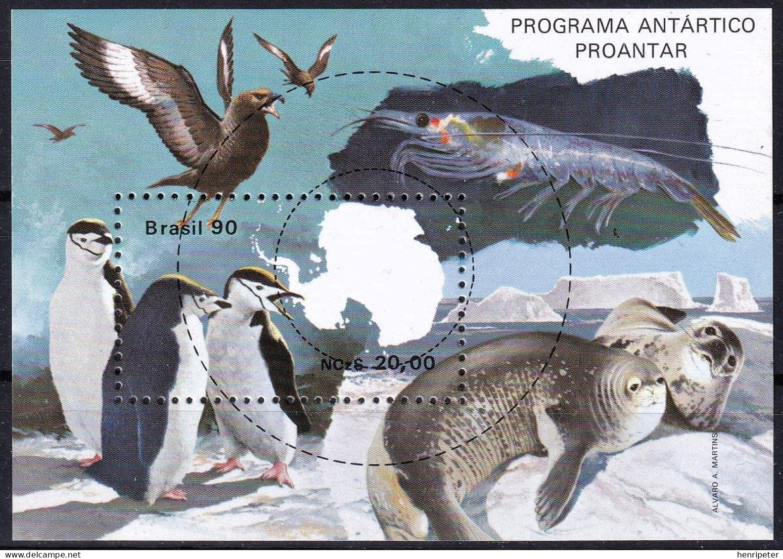 Bloc-feuillet Neuf** - Programme Antarctique Brésilien - Faune Antarctique - N° BF81 (Yvert Et Tellier) - Brésil 1990 - Blocks & Sheetlets