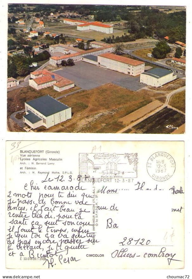 GF (33) 407, Blanquefort, Combier E 33 056 99 1 3509, Vue Aérienne, Lycées Agricoles Masculin - Blanquefort