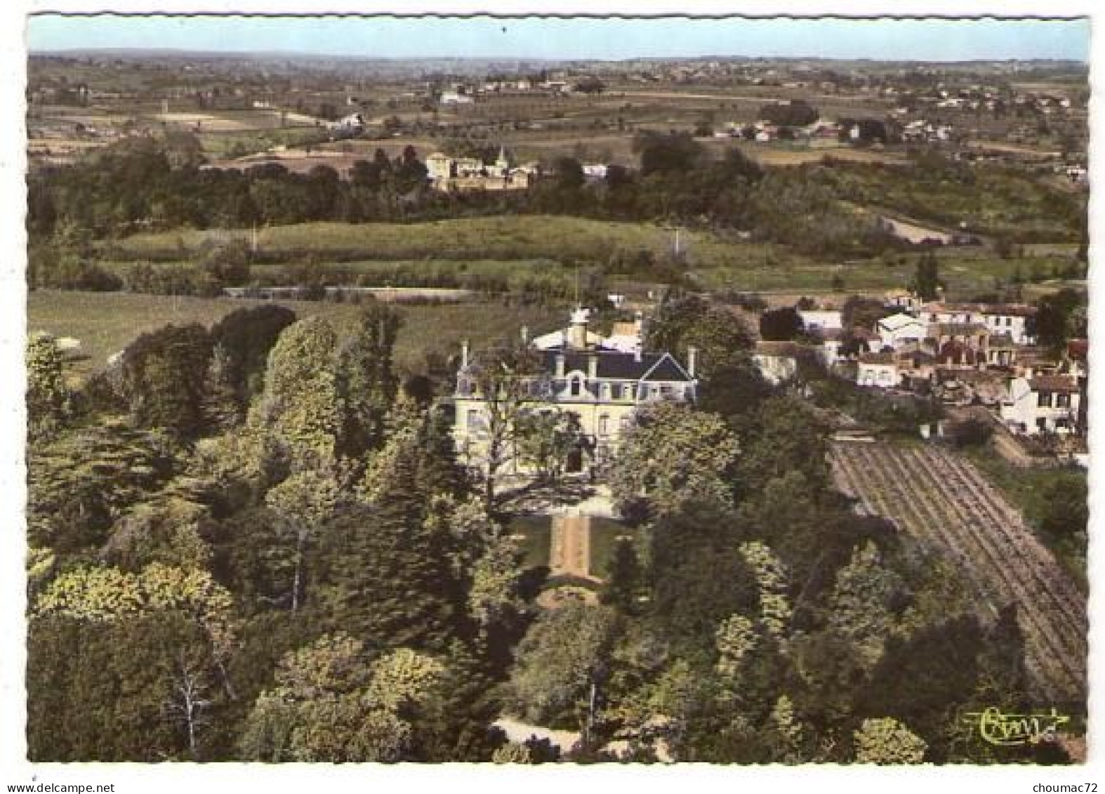 GF (33) 247, Gauriac, Combier Ac 142 96 A, Vue Panoramique Aérienne Sur Le Château De Thau - Other & Unclassified