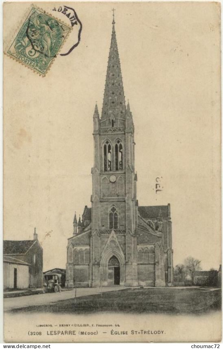 (33) 078, Lesparre, Guillier 3208, Eglise St Trélody, état ! - Lesparre Medoc