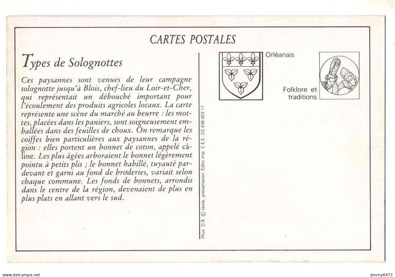 CPA (Repro) BLOIS - Types De Solognottes ( Au Marché Au Beurre ) - Texte Au Dos - Markets