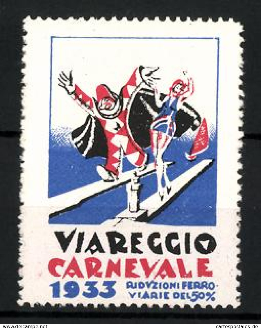 Reklamemarke Viareggio, Carnevale 1933, Kostümierte  - Cinderellas