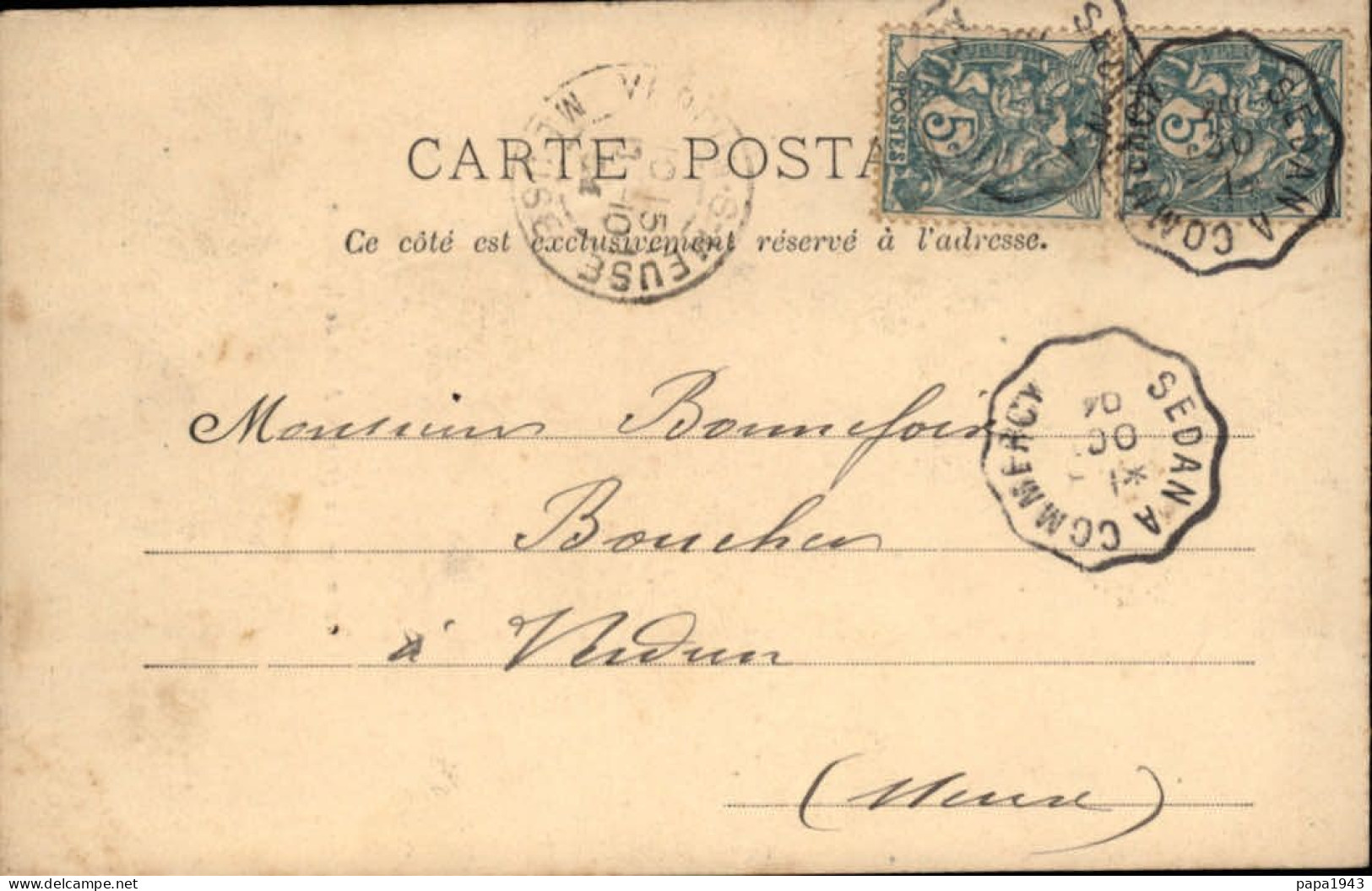 1904  C P  CAD  Convoyeur  De SEDAN à COMMERCY  Envoyée à VERDUN - Briefe U. Dokumente