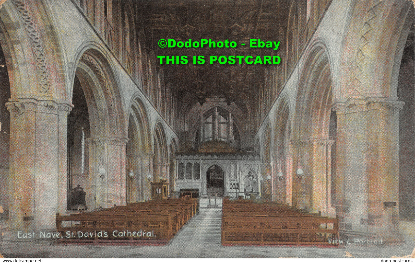 R454708 East Nave. St. Davids Cathedral. View And Portrait. Fine Art Post Cards. - Monde