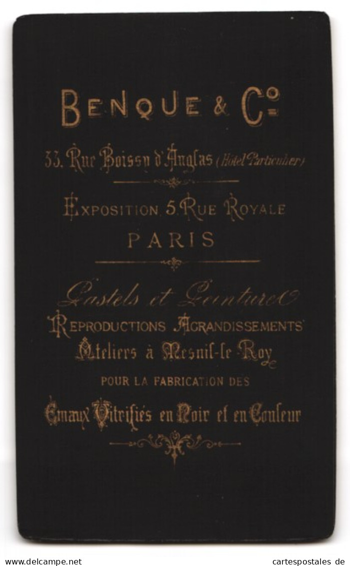 Photo Benque & Co., Paris, Rue Boissu D`Anglais 33, Blonde Junge Dame Avec Haarschmuck  - Anonyme Personen