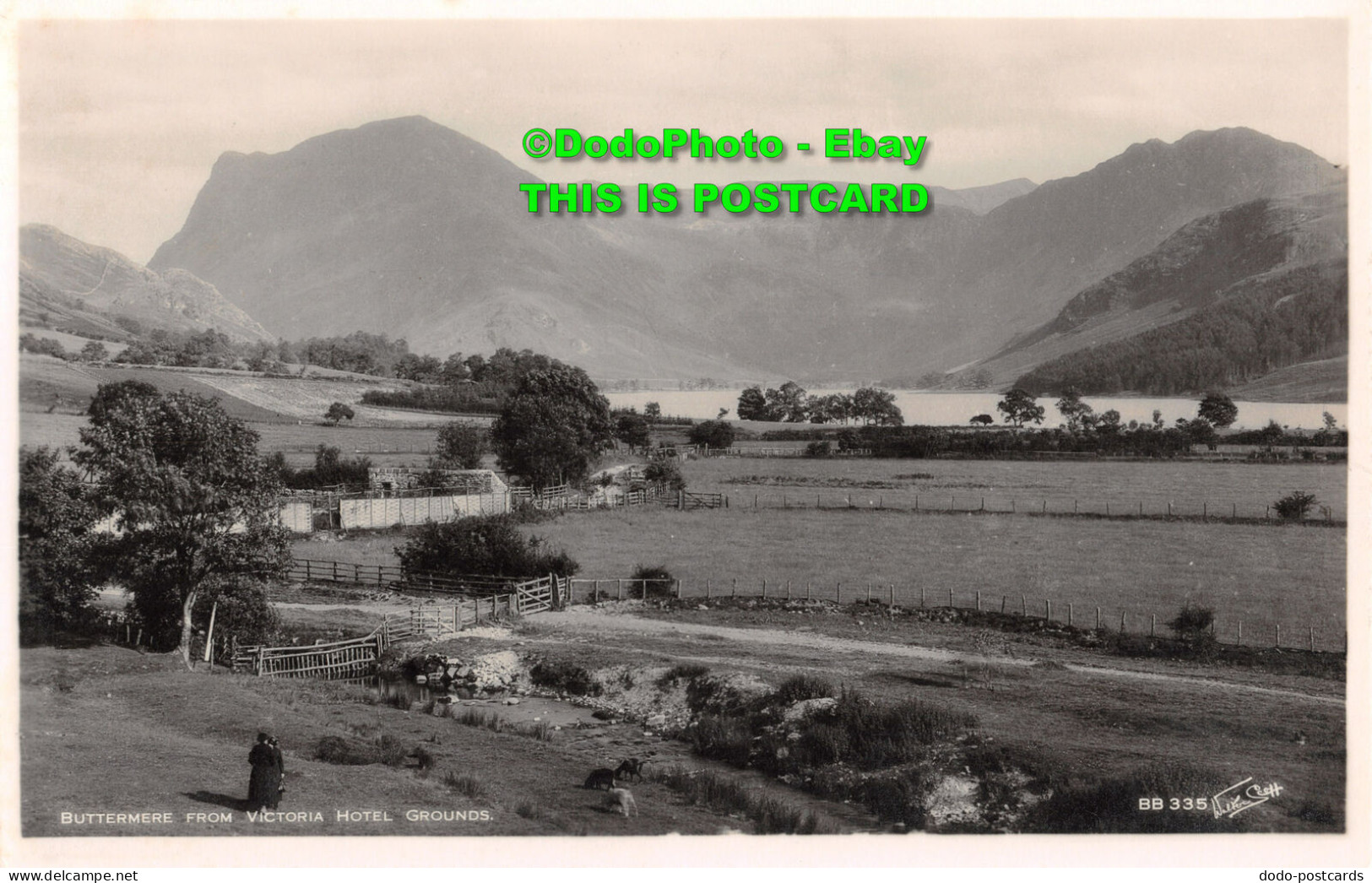 R454841 Buttermere From Victoria Hotel Grounds. BB 335. Walter Scott. RP - Monde