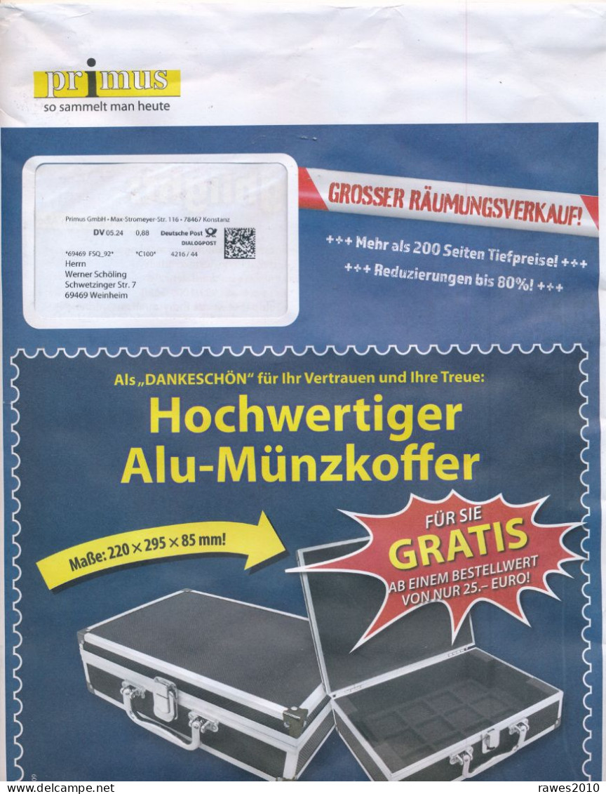 BRD / Bund Konstanz Dialogpost DV 05.24 0,88 Euro 2024 Primus GmbH Münzkoffer - Storia Postale