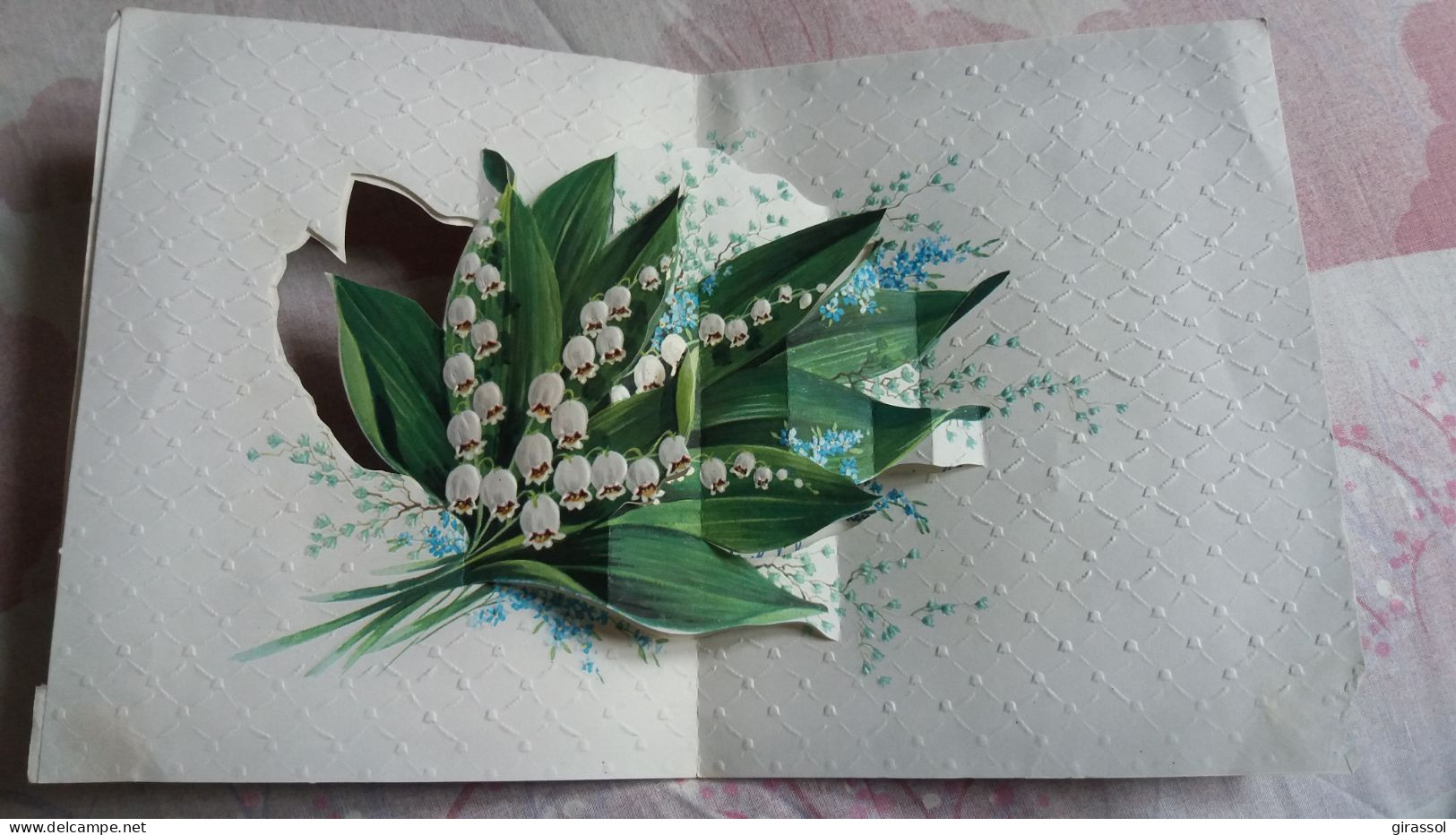 CPSM DOUBLE 4 PANS 3 D RELIEF SYSTEME POP UP MUGUET PORTE BONHEUR  FORMAT 14 PAR 17.5 CM R2069 - Autres & Non Classés