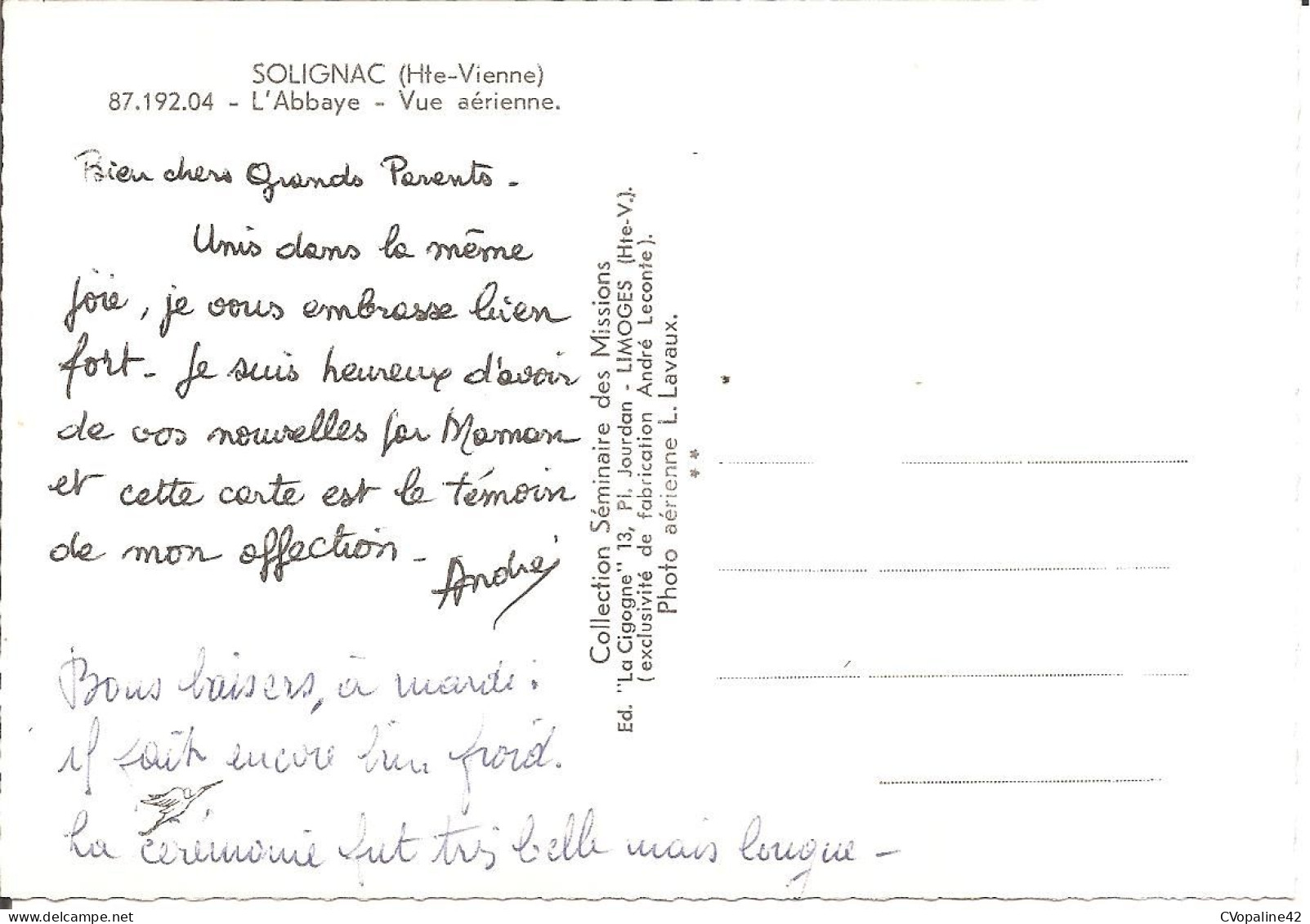 SOLIGNAC (87) L'Abbaye - Vue Aérienne  CPSM  GF - Sonstige & Ohne Zuordnung