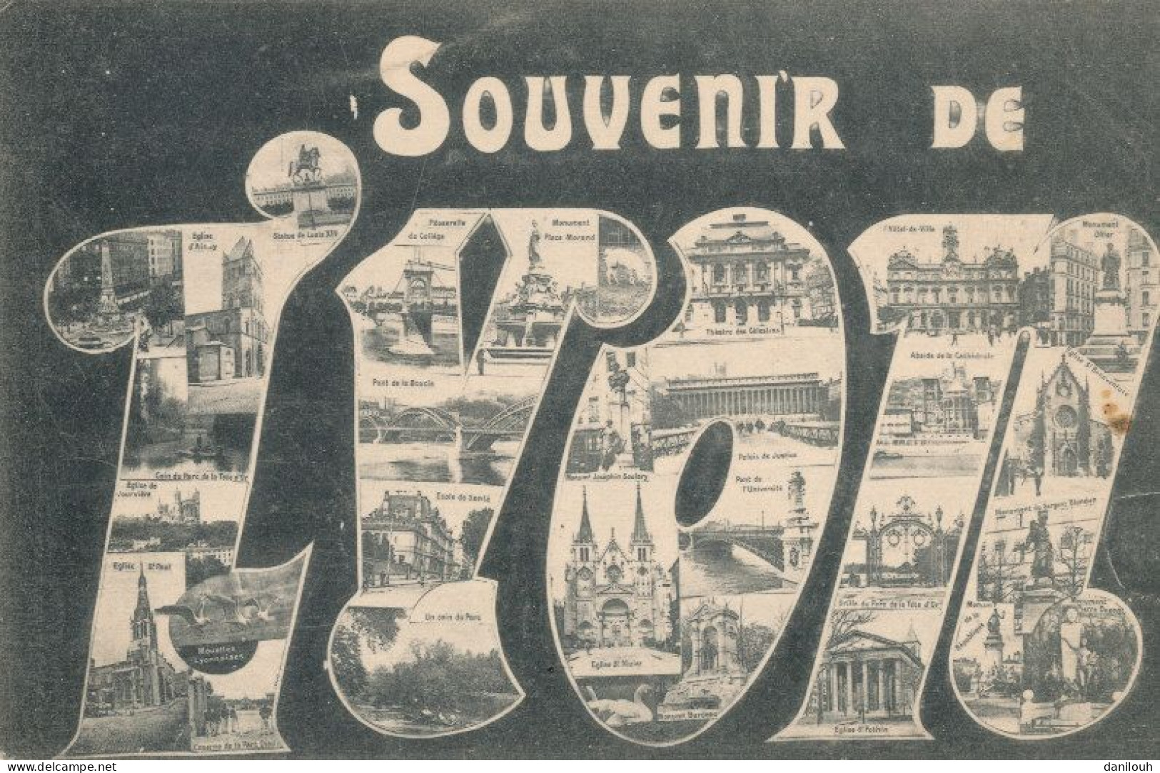 69 // Souvenir De LYON   Vues Dans Les Lettres - Sonstige & Ohne Zuordnung