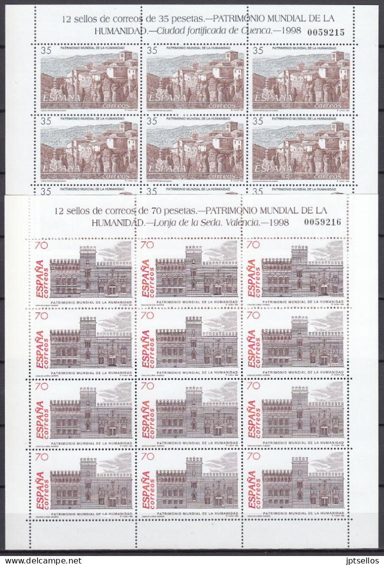 ESPAÑA 1998 Nº 3558/3559 X 12,  M.P. 60/61 NUEVO - Neufs