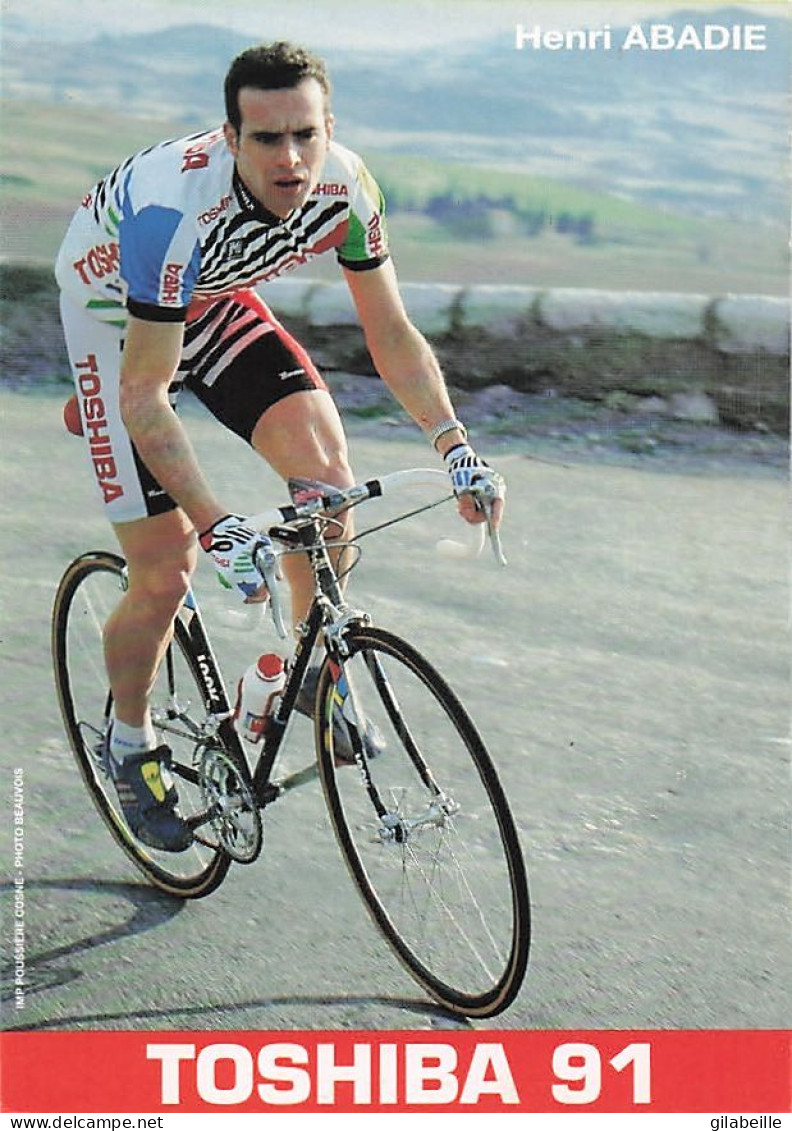 Velo - Cyclisme -  Coureur Cycliste   Henri Abadie - Team Toshiba - 1991 - Cyclisme