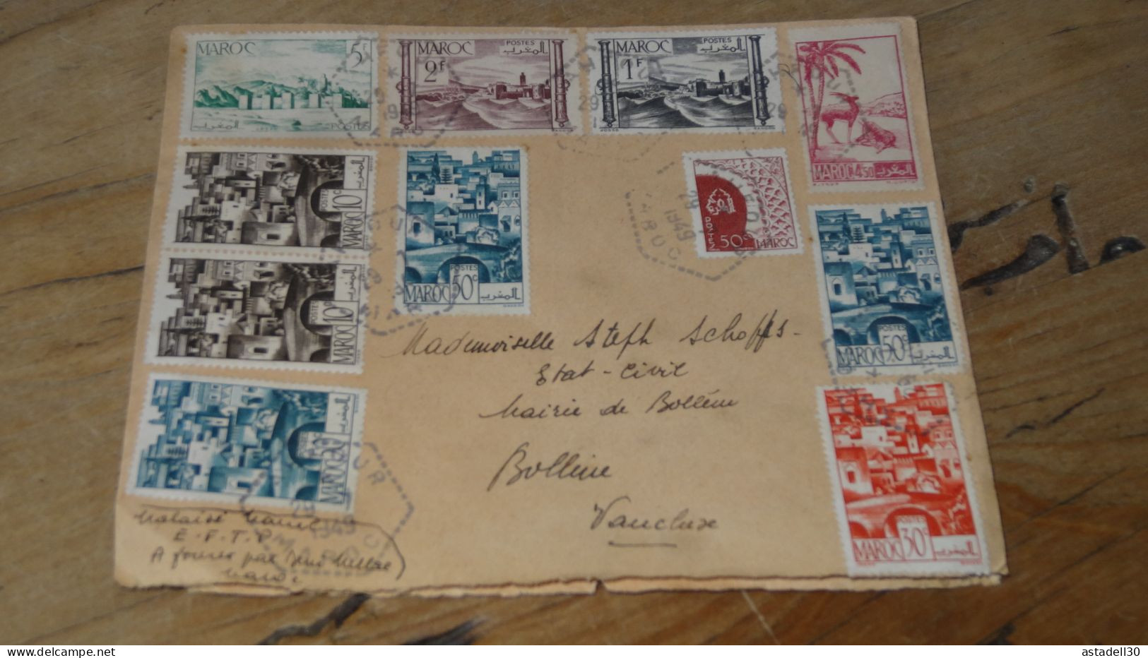 Enveloppe AHFOUR, Maroc, 1949   ................. Boite-1......... 534 - Briefe U. Dokumente