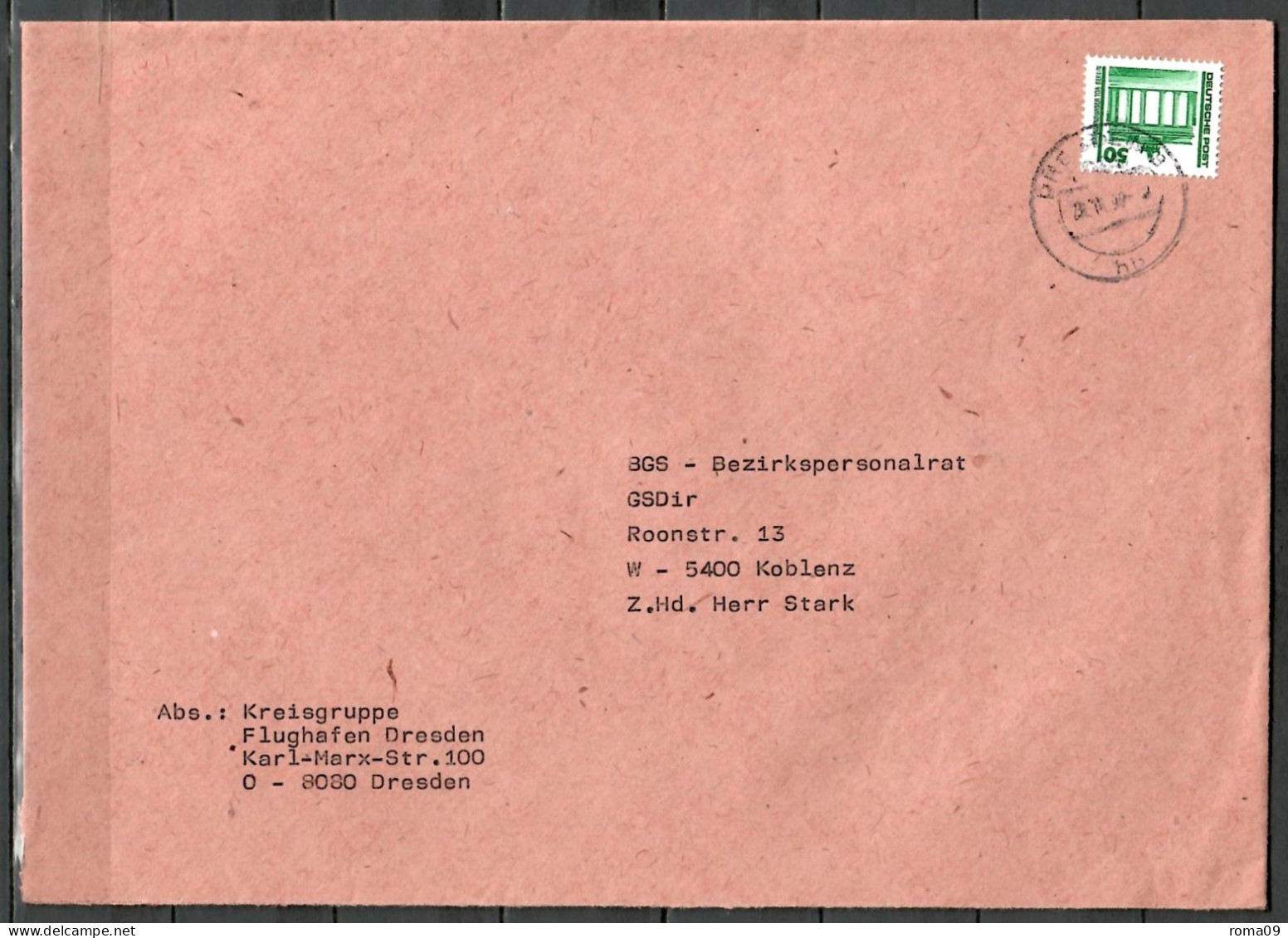 MiNr. 3346; Brandenburger Tor, Auf Portoger. Brief Von Dresden Nach Koblenz; C-152 - Covers & Documents