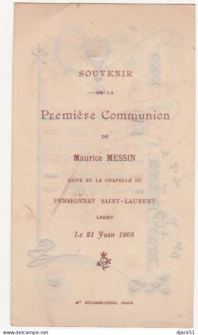 Religion / Christianisme / 1908 - Souvenir 1ère Communion / Canivet, Image Religieuse - Religion & Esotérisme