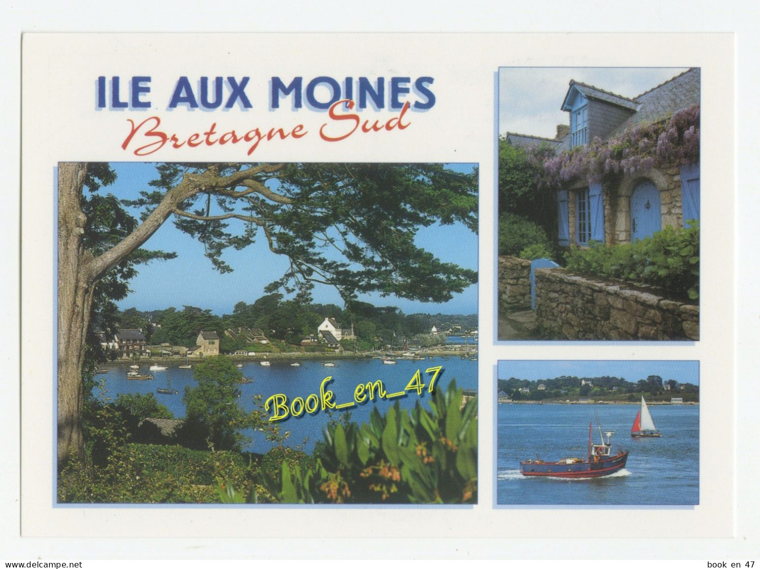 {92118} 56 Morbihan Le Golfe Du Morbihan , L' Ile Aux Moines , Multivues ; Le Port Et Une Maison Typique De L' île - Ile Aux Moines
