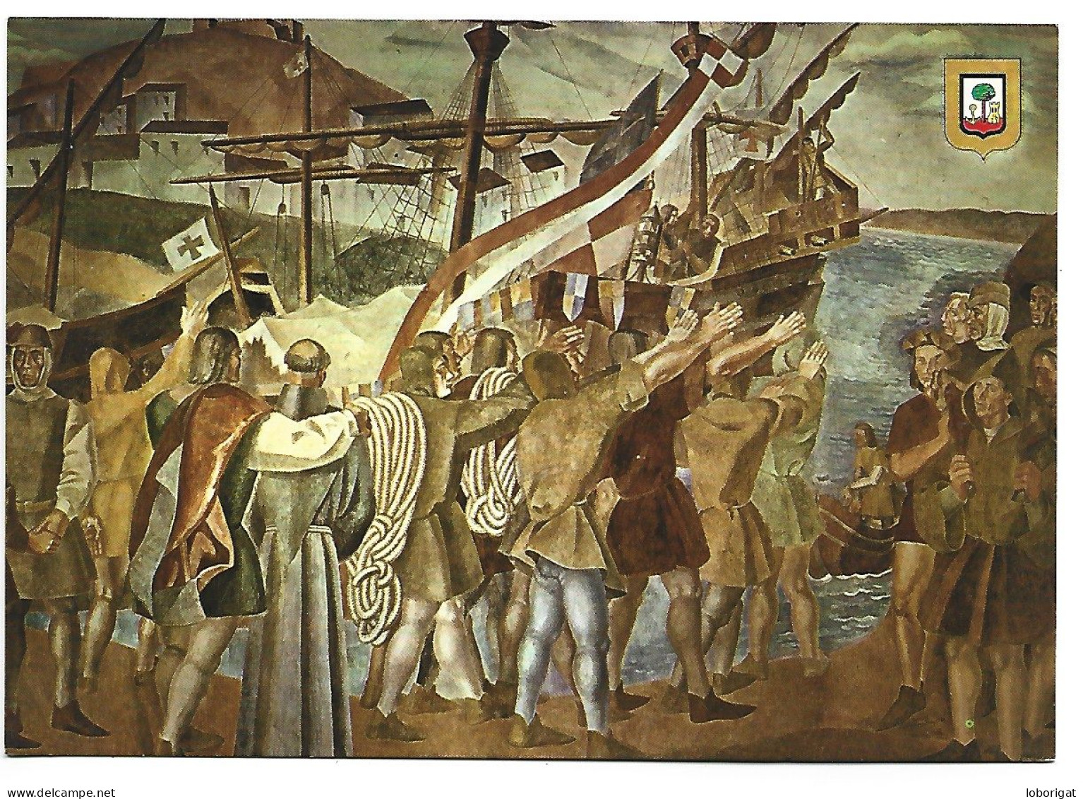 FRESCO DE VAZQUEZ DIAZ.- LA RÁBIDA - PALOS DE LA FRONTERA / HUELVA - ( ESPAÑA ). - Paintings