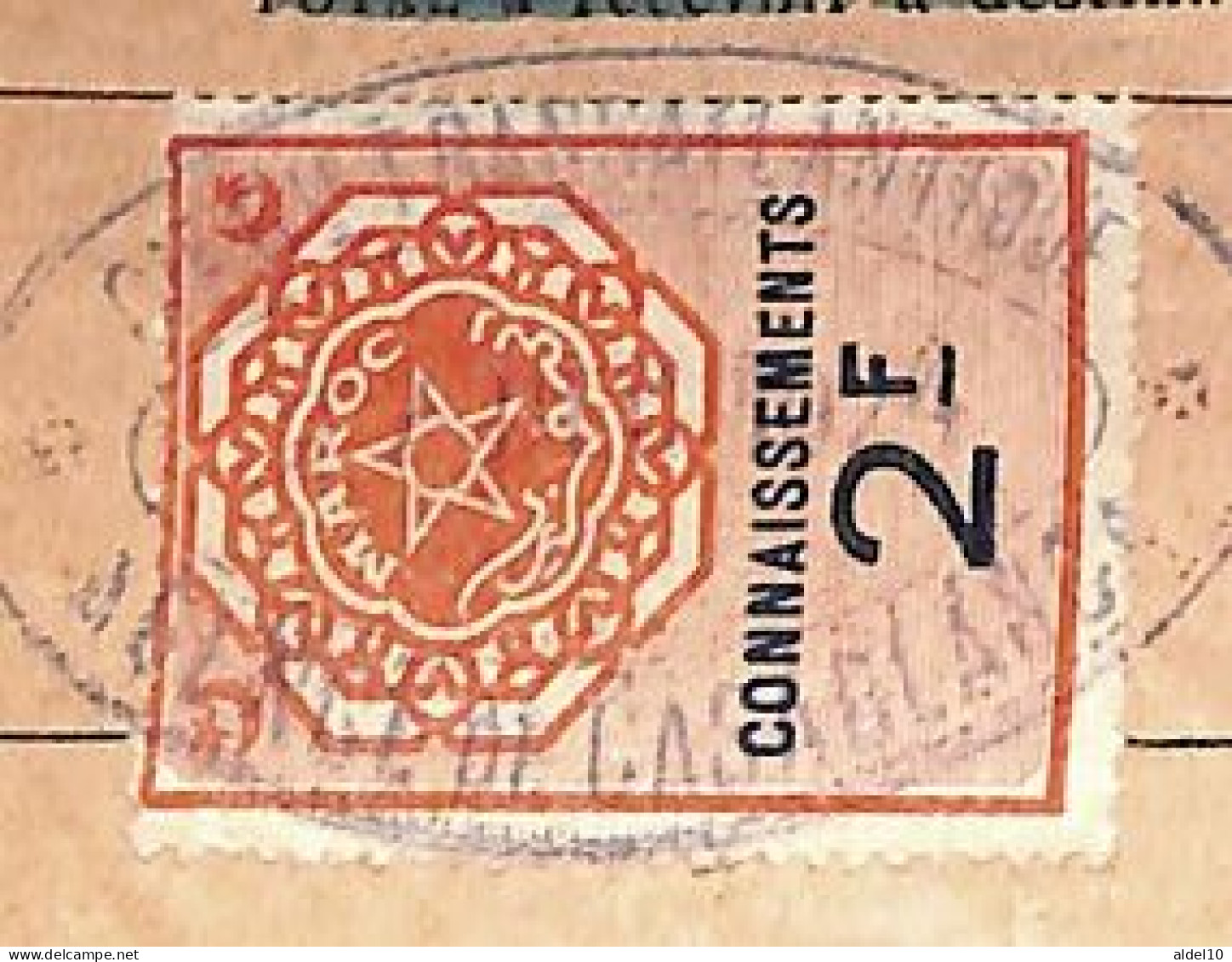 Connaissement Casablanca à Bordeaux 1924 Avec Timbre Fiscal Connaissement Royaume Maroc 2 F Et France 4 F 2/10 - Covers & Documents