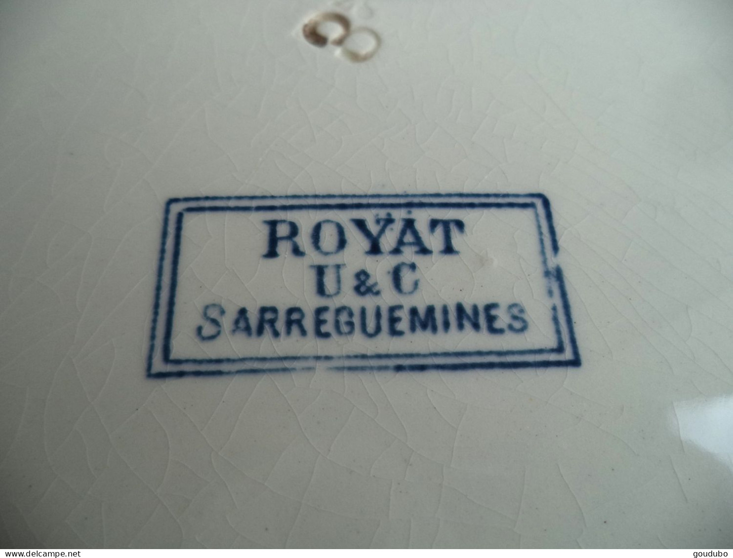 Sarreguemines U&C Service Royat Six Assiettes Décor Fleurs Bleues Terre De Fer - Sarreguemines (FRA)