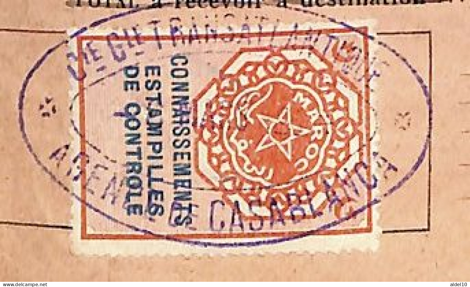 Connaissement Casablanca à Bordeaux 1924 Avec Timbre Fiscal Estampille Contrôle De Royaume Maroc - Covers & Documents