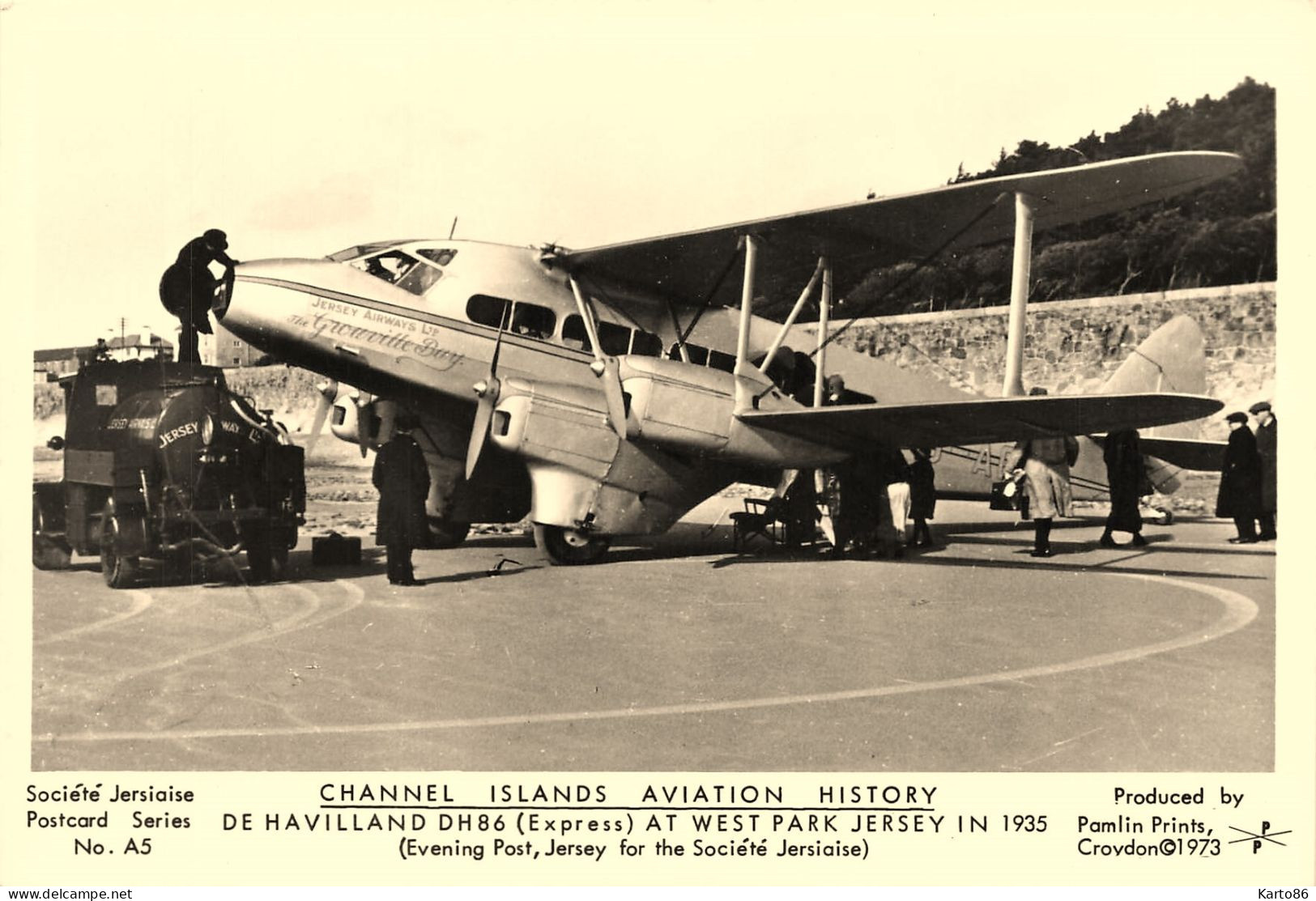 Jersey * Carte Photo Aviation * Avion De Havilland DH 86 ( Express ) At West Park - Autres & Non Classés