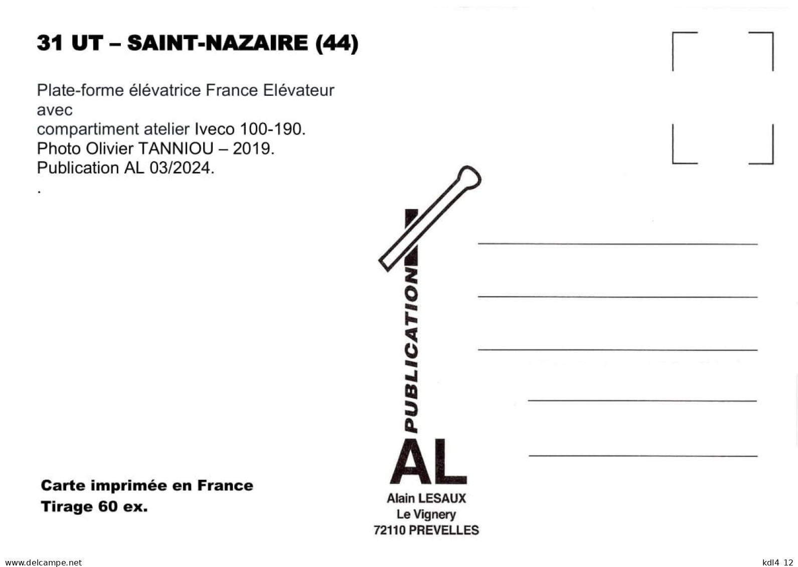 AL UT 31 - Plateforme élévatrice Atelier Enedis Iveco 100-190 - SAINT-NAZAIRE - Loire-Atlantique - Saint Nazaire