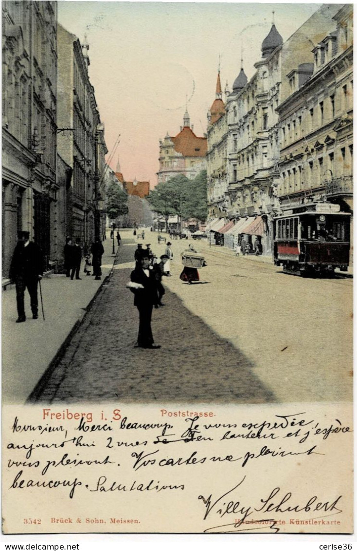 Freiberg I.S Poststrasse Circulée En 1903 - Freiberg (Sachsen)