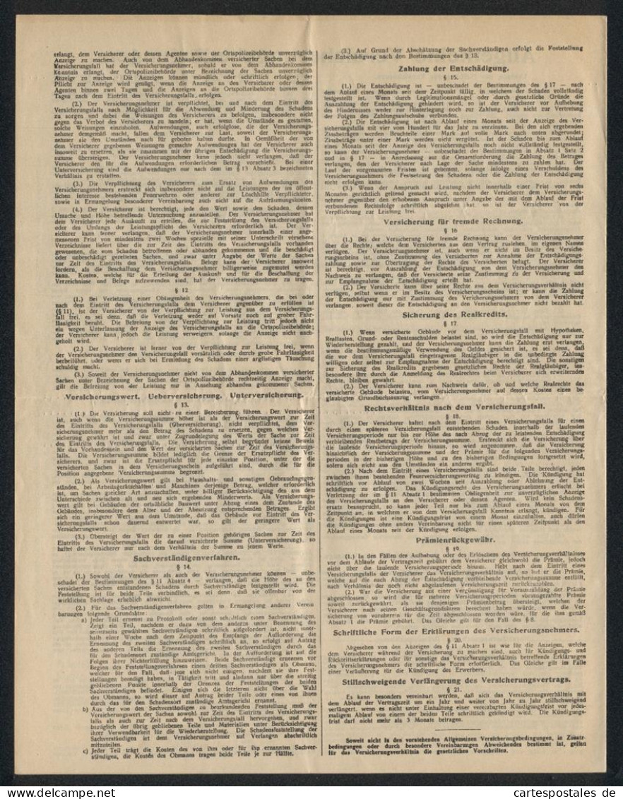 Rechnung Hamburg 1921, Globus Versicherungs-AG, Das Geschäftshaus Globushof, Weltkugel  - Sonstige & Ohne Zuordnung