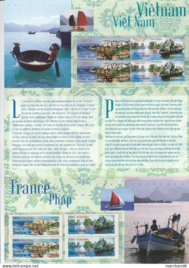 2008 France Vietnam Pochette Souvenir N°34 émissions Communes Paysages N°4284/85 Et 2311/12 Neuf ** - Autres & Non Classés