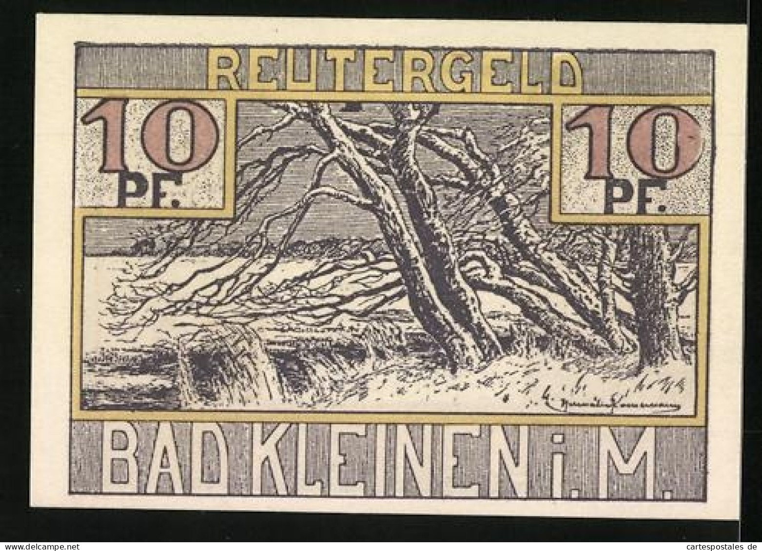 Notgeld Bad Kleinen I. M. 1922, 10 Pfennig, Segelboot In Fahrt  - Lokale Ausgaben