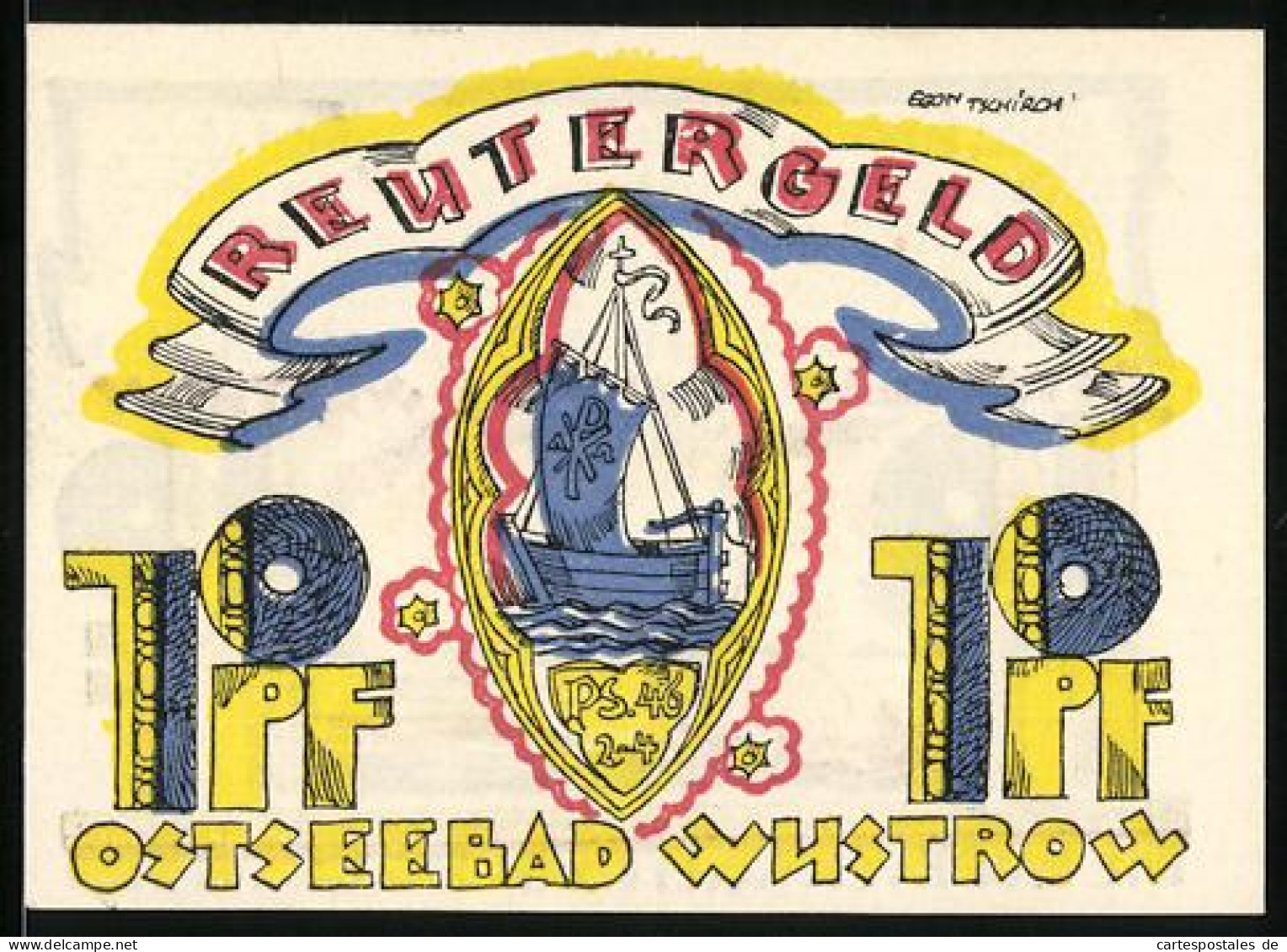 Notgeld Wustrow /Ostsee 1922, 10 Pfennig, Segelschiff  - [11] Emisiones Locales