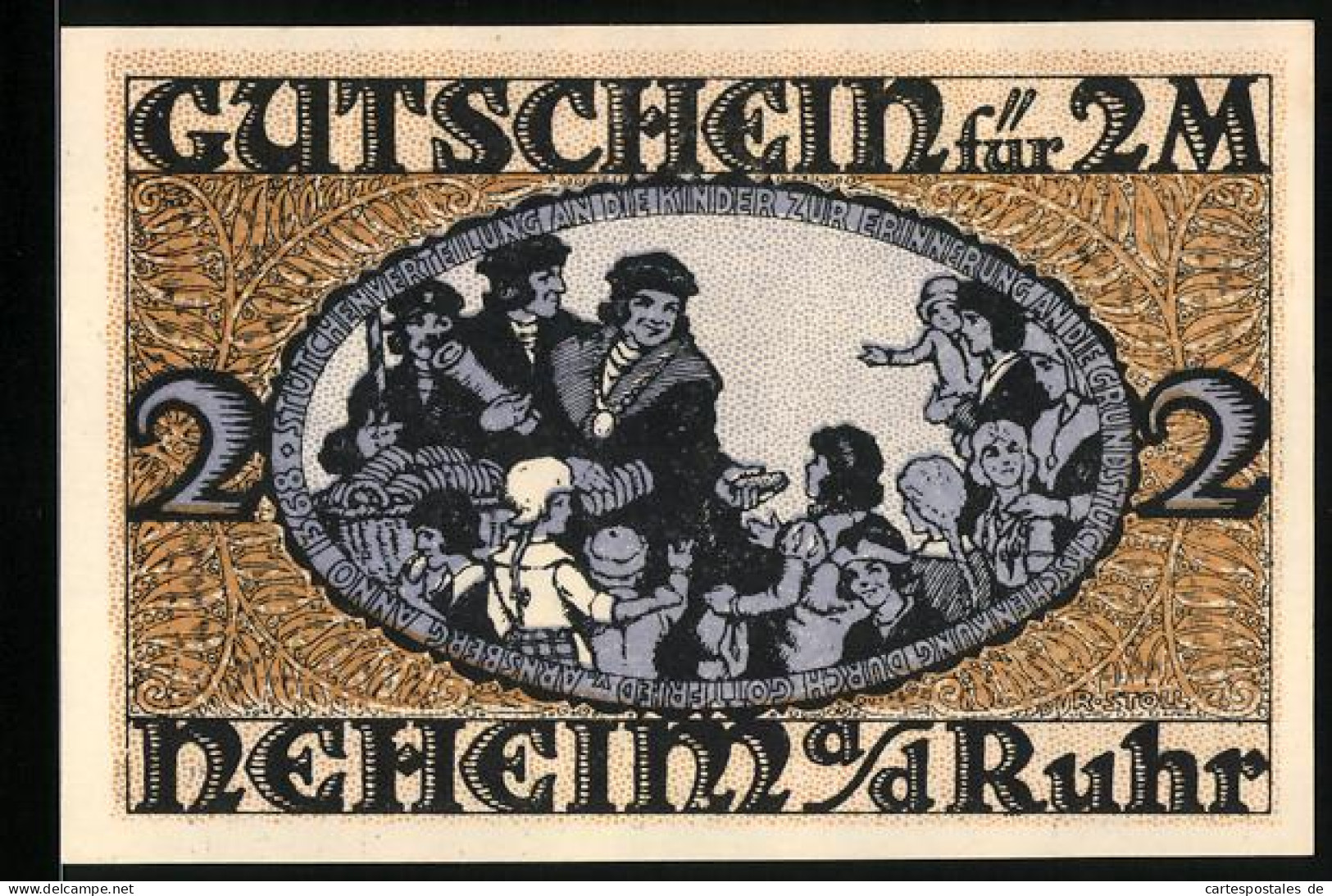 Notgeld Neheim /Ruhr, 2 Mark, Wappen, Rathaus, Brücke, Brezelverteilung An Kinder  - [11] Local Banknote Issues